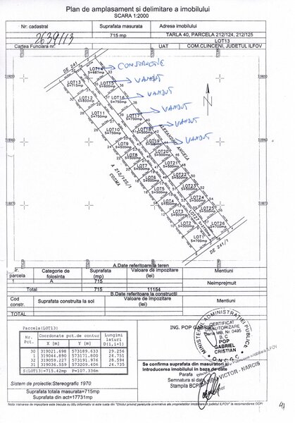 Clinceni, Ordoreanu, acum superoferta, asfalt, rate, 20 parcele.